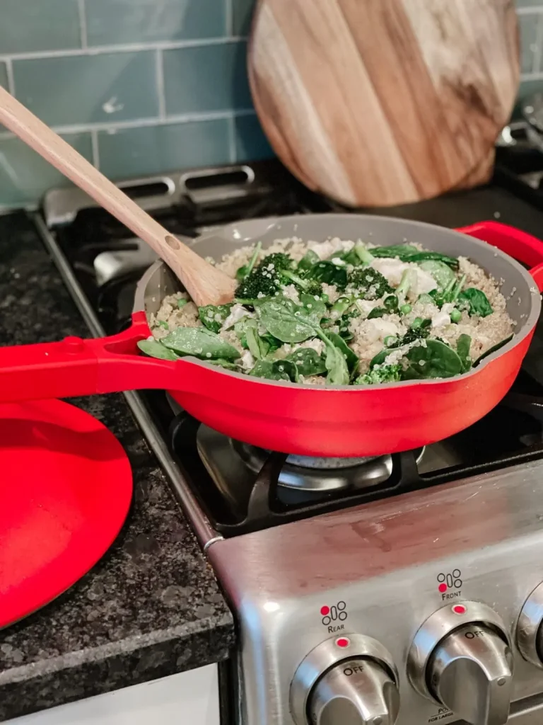 Veggie Loaded Chicken and Quinoa (plus tips on how to care for the Always Pan)